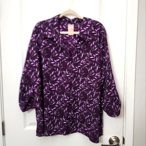 5/$30 White Stag Purple Floral Button Shirt